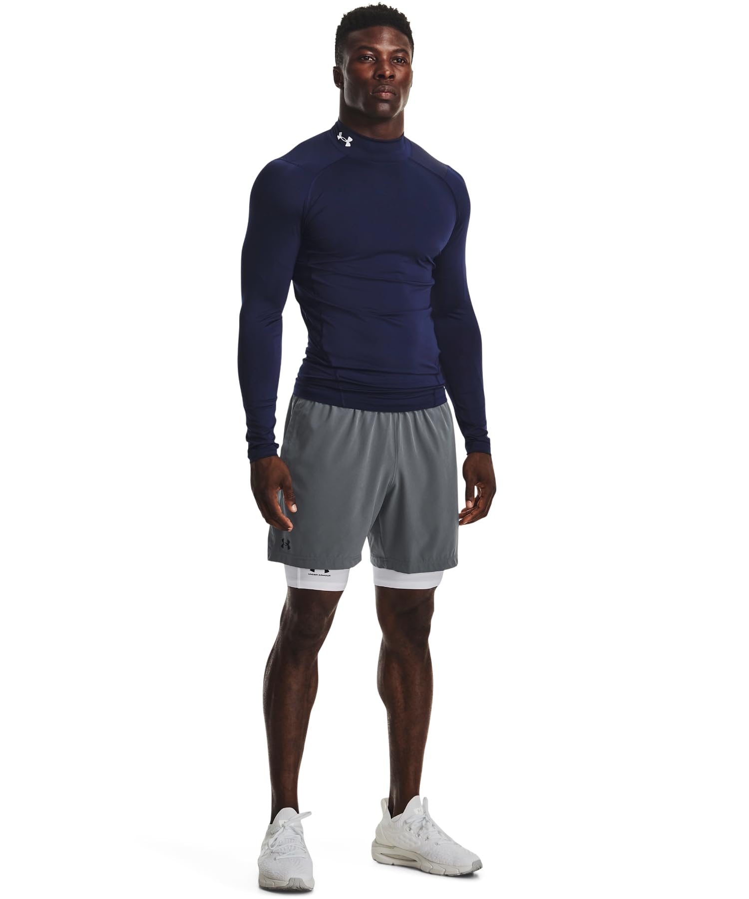 Under Armour Męska koszulka z długim rękawem, (410) / Granatowy (Midnight Navy) / Biały, XXL