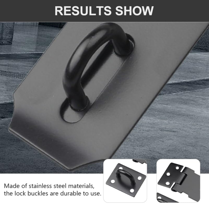 Image of SHINEOFI Stainless Steel Door Lock Buckle Heavy Duty Security Hasp Latch Anti-Theft Corrosion Resistant Gate Lock with Screws 3.14X1.53X0.78 Inch