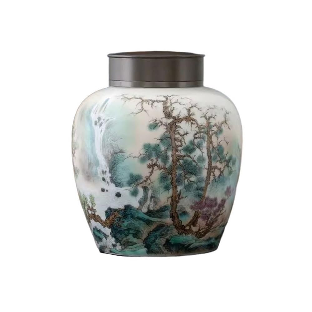 CHENGAIJIAN Tea Canister Large Capacity Ceramic Tea Canister Table Candy Coffee Storage Jar Bulk Canisters(S)
