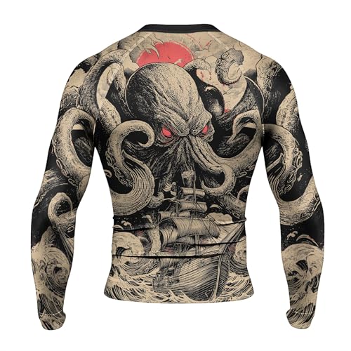 Octopus Men's Rash Guard Long Sleeve BJJ Rashguard for Men Jiu Jitsu Rash Guard Tight Compression Shirt3