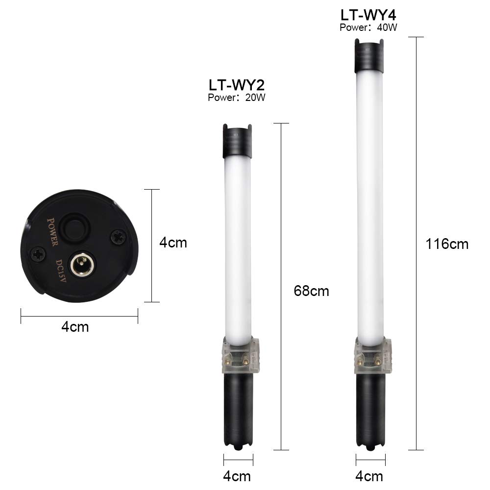 Yidoblo LT-WY4 Baguette lumineuse vidéo LED portable pour éclairage de photographie (LT-WY4B C RGB+W