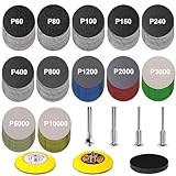 188 Pieces 3 Inch Sanding Disc, GOH DODD 60-10000 Grits Wet Dry Sandpaper Headlight Restoration Kit with Interface Pad, 1/4“ 1/8