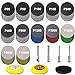 Price comparison product image 187 PCS 3 Inch Sanding Disc, GOH DODD Wet Dry Sandpaper Headlight Restoration Kit with Backer 1/8 1/4 Inch Shank and Soft Foam Pad, 60 to 10000 Grits Sand Paper for Wood Auto Metal Glass Resin