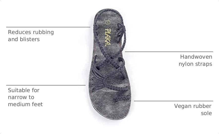 Image of Plaka Palm Leaf Strappy Sandals for Women - Beach Summer Women Sandals | Comfortable Walking Women Sandal, Flat Women's Dressy Sandal