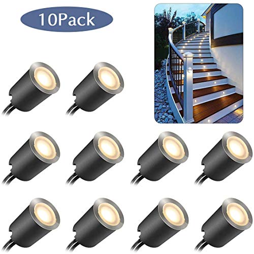 Preisvergleich Produktbild 10PCS LED Einbaustrahler, ONLT Terrassen Einbaustrahler Terrassenbeleuchtung,IP67 wasserdicht 0,6W Ø32mm aussen für Terrasse Küche Garten Gehweg Schrank Holzbrücke,LED Bodeneinbaustrahler