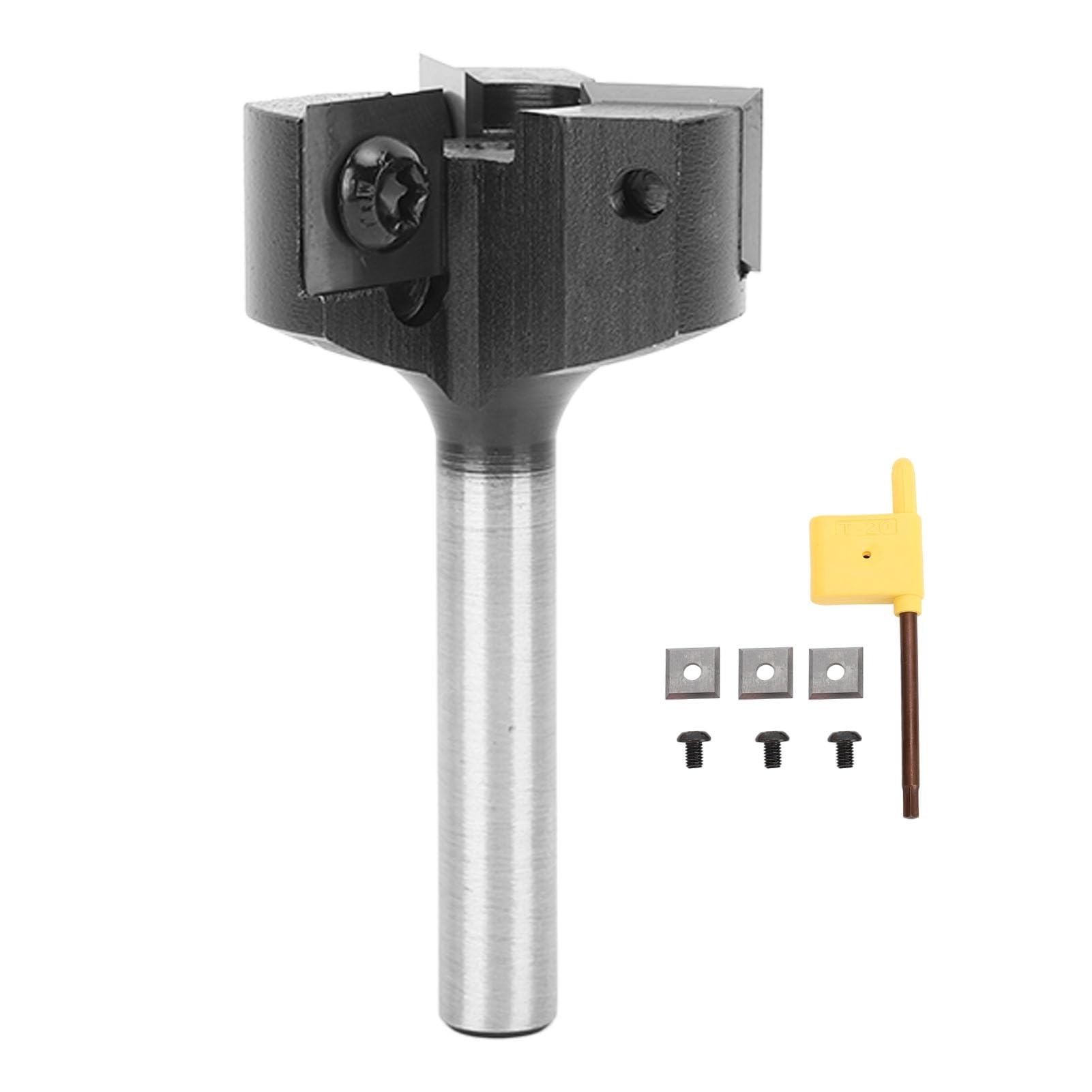 Punta per spoiler a gambo da 8 mm, fresa a 3 scanalature con lame in carburo sostituibili, punta di rifinitura a forma di T con diametro di taglio da 1 a 1/4 pollici, per CNC da