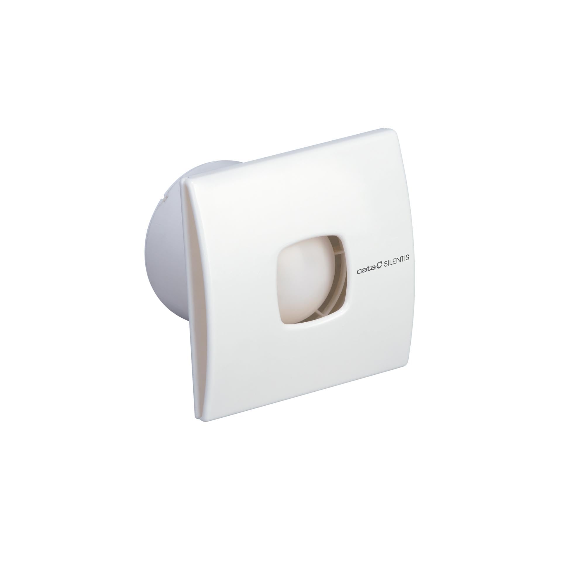 Cata Silentis LN 10 con Frontal Extraible sin Tornillos Protector Térmico Nivel Sonoro Mínimo de 30 db y Caudal Máximo de 90 m³/h Ancho 14 cm Potencia 12W Color Blanco