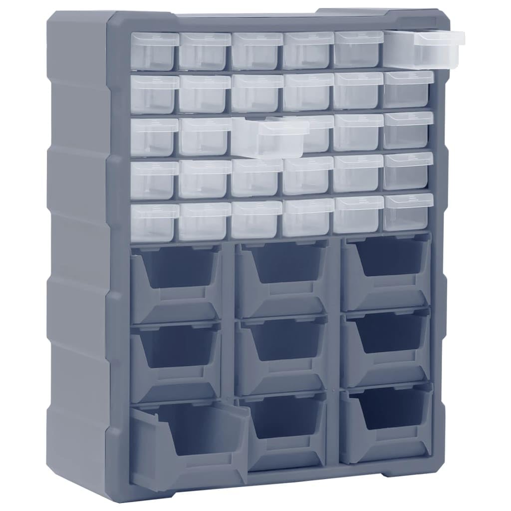 Organizador de cajones multi cajones con 38 cajones de 52 x 16 x 37 cm – Organizador de cajones de plástico resistente a los golpes para tuercas, pernos, tornillos
