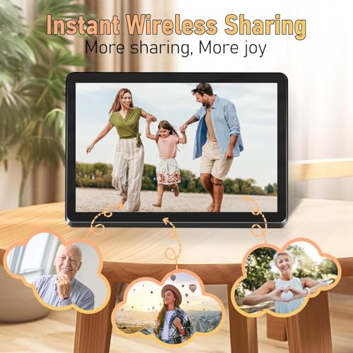 Image of WiFi Digital Picture Frame, 8-Inch Smart Photo Frame with IPS Touch Screen, Easy Setup & Instant Sharing via App, Auto-Rotate, 32GB, Wall-Mountable Electronic Frame for Home Decor