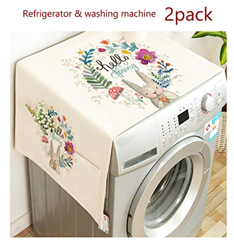 Yan Show - Copertura antipolvere per frigorifero, multi-tasca, impermeabile, per lavatrice, con selezione di stili multipli B-2pack