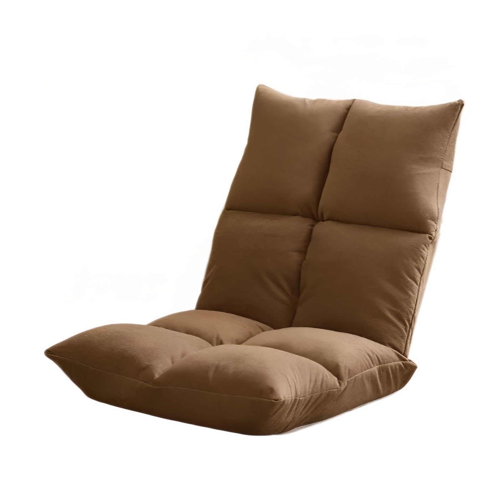 Kleines Sofa Recliner Lazy Sofa, Faltbarer Einsitzer-Bodenstuhl for Wohnzimmer, Schlafzimmer, Balkon Einzelsofa(Bruin)