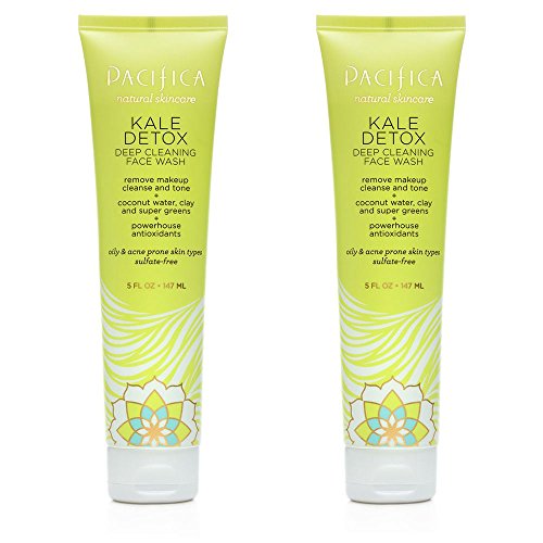Pacifica Kale Detox Deep Cleaning Face Wash For Clean Skin, Blemishes and Breakouts With Super Green Phytonutrients, Kale, Seaweed, Blue Seakale and Coconut Water, 5 fl. oz. (Pack of 2)