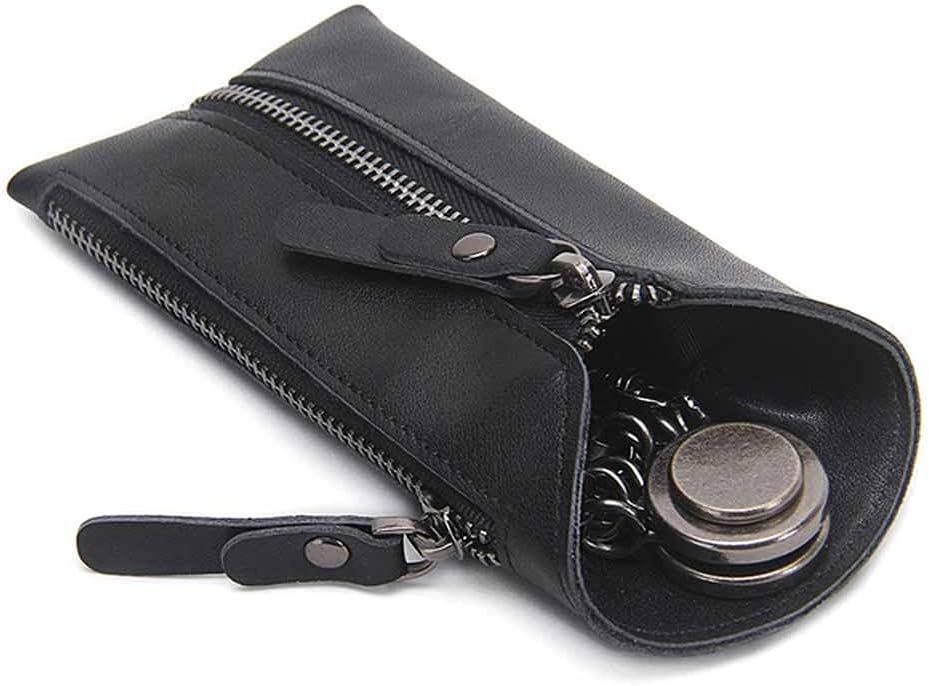 HBJWOV Leather Key Wallet Men Car Holder Zipper Keys Case Male Man Housekeeper Organizer
