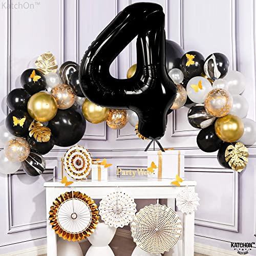 Image of KatchOn Black Number 4 Balloons 40 Inch, 4 Birthday Decorations