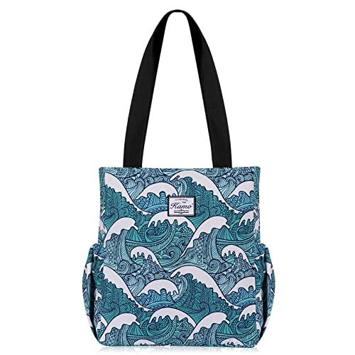 Image of KAMO Floral Tote Bag - Waterproof Lightweight Handbags Travel Shoulder Bag for Hiking Yoga Gym Swimming Travel Beach
