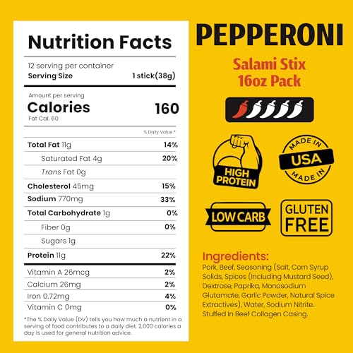 Image of Long John Snacks Dried Salami Sticks, Pepperoni, 16 Oz