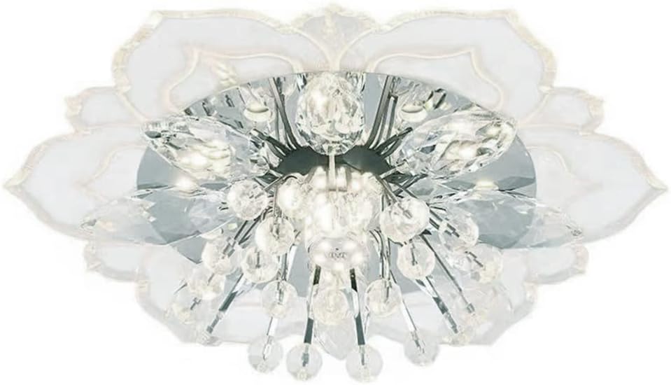 Uonlytech Crystal Ceiling Lights Flush Mount Ceiling Light Flower Flush Mount for Farmhouse