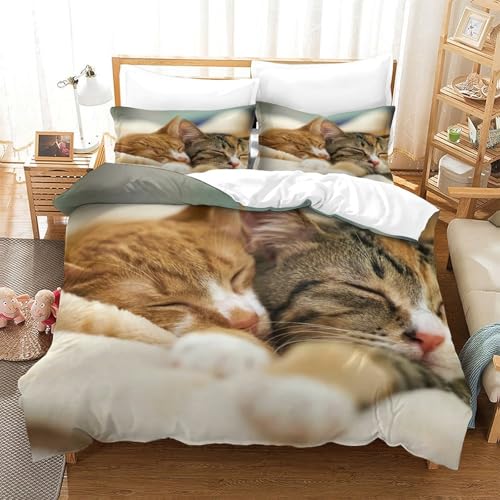 Parure de lit chat effet 3D en microfibre ultra douce 200x - 3