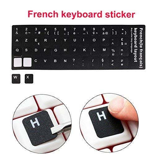 Annadue Adesivi Di Ricambio In Inglese Per Tastiere Di PC/Laptop E Notebook, Adesivi Per Tastiera In Inglese, Nero - Foto 3