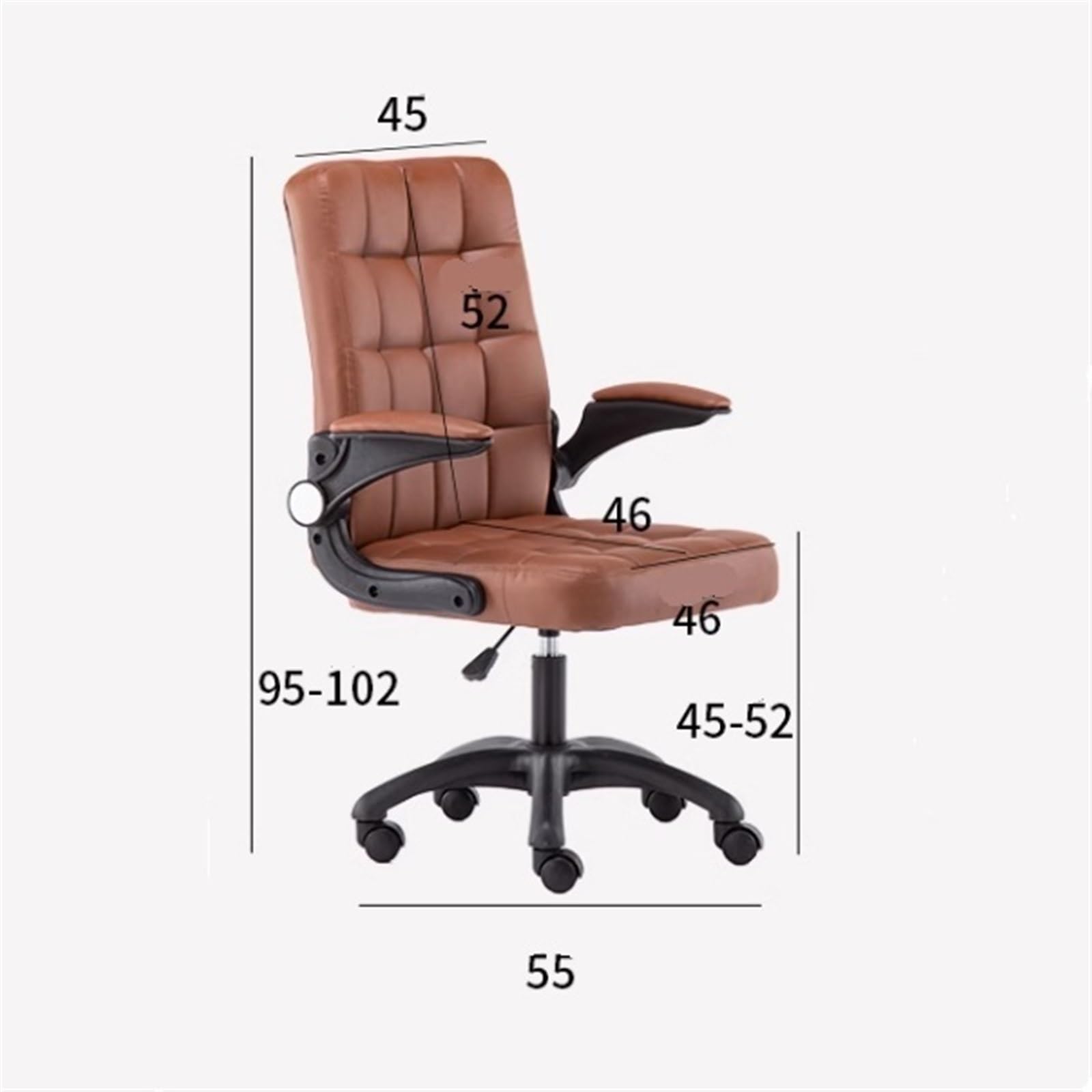 Sedia da ufficio con seduta girevole, braccioli regolabili, tessuto confortevole, schienale medio per casa e studio, design ergonomico per maggiore sostegno e comfort