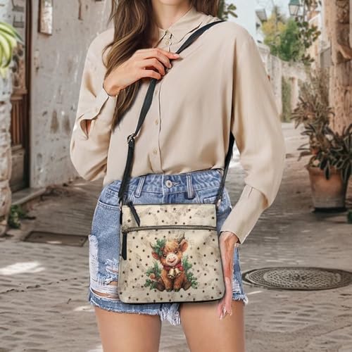 Image of Leather Purses for Women, Leather Hobo Bags for Women Travel Sling Purse Triple Zippered Pockets Shoulder Bag