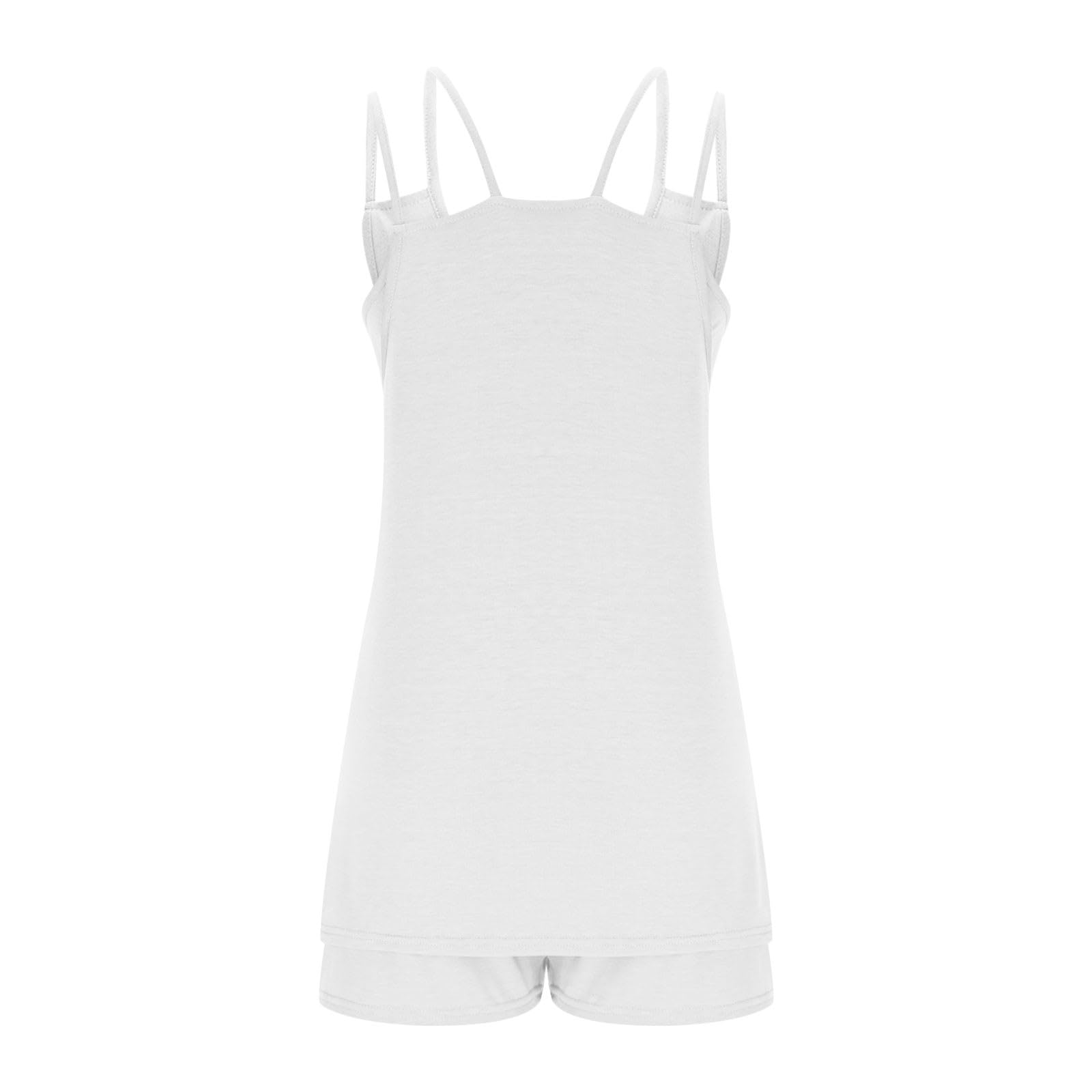 Robe d'Été pour Femme - T-Shirt - Robe de Plage - Robe de Tennis - Robe d'Entraînement - Robe Courte Décontractée sans Manches - avec Combinaison Intégrée avec Bretelles Spaghetti et Ample S-2XL