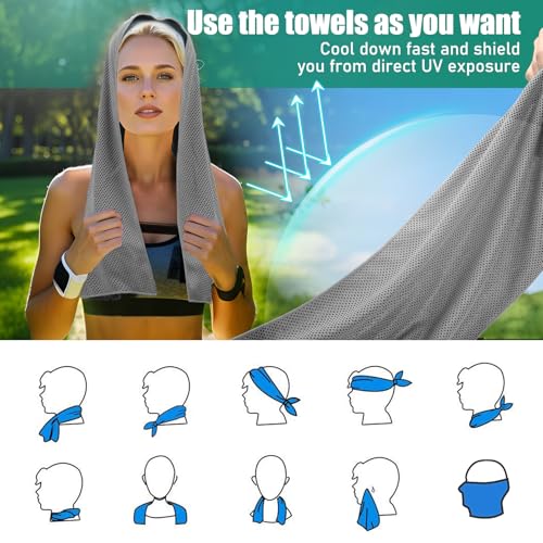 Cooling Towels Pack of 30, 40″*12″ Neck Cool Towel Bulk, Cold Towels for Neck and Face, Cooling Rags Sports Towel for Hot Weather, Running, Soccer, Yoga, Gym, Golf