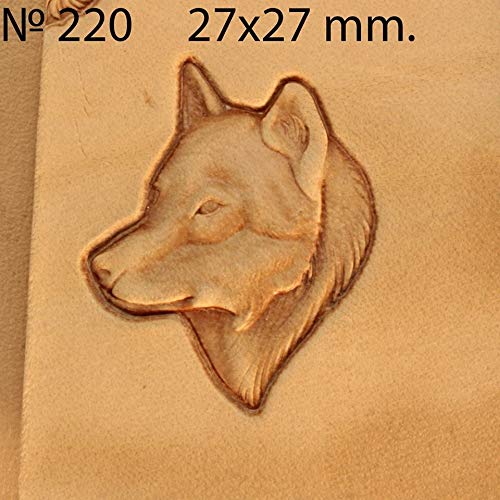 DandS ltd Leather Stamp Tool, Wolf, Professional Steel Craft Tool for Leatherworking, Embossing, Carving & Stamping Leather Projects, Belts & DIY Projects, Compatible with Mallet #220