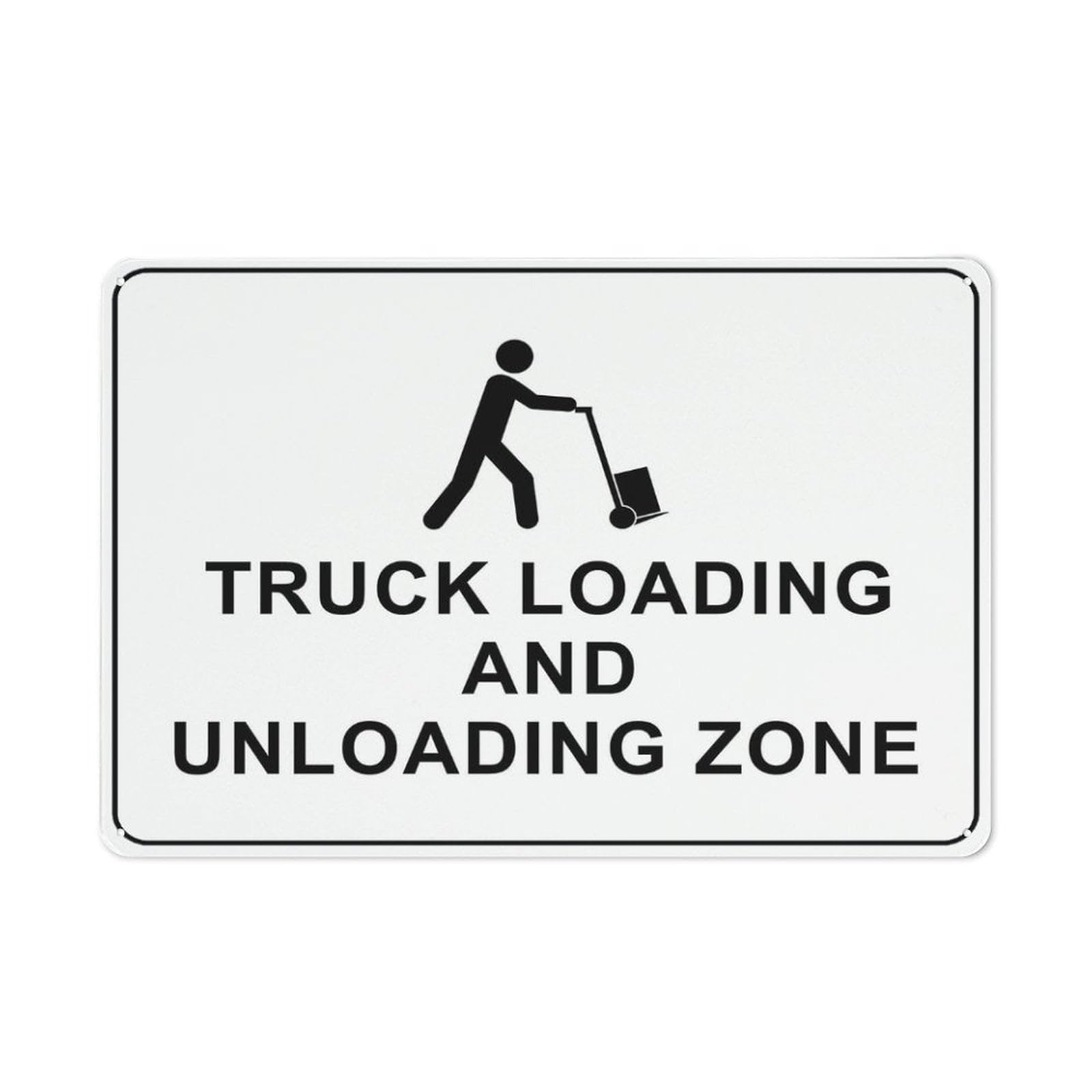 peiyeety Truck Loading & Unloading Zone Sign For Business - 8"x12" Rust Free Aluminum UV Printed, 4 Pre-Drilled Holes, Durable Weatherproof
