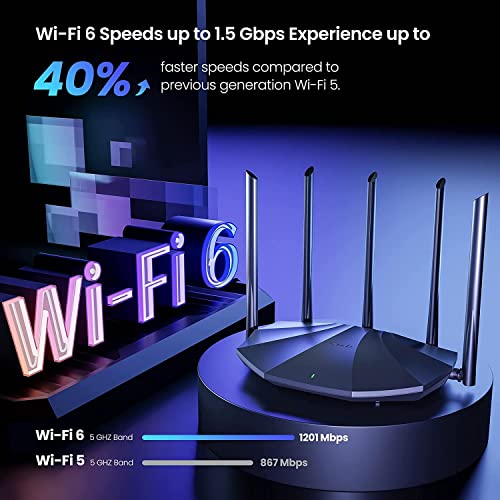 Tenda RX2 Pro WiFi 6 AX1500 Smart WiFi Router, Dual Band Gigabit Wireless Internet WiFi 6 Router, 5 * 6dBi High-Gain Antennas, 3 Gigabit LAN Ports,... - Image 3
