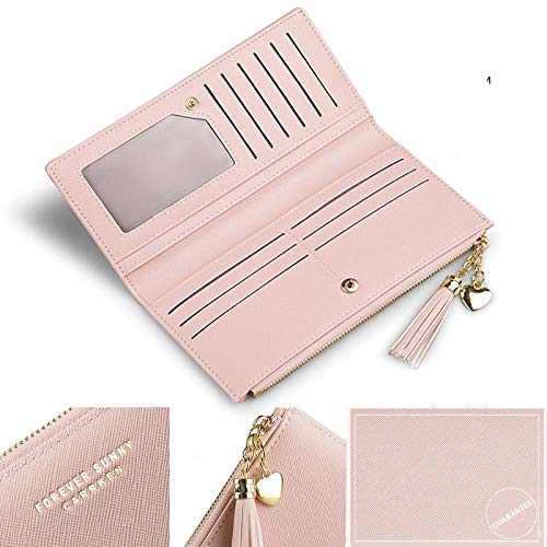 Sumgogo Slim Wallet For Women Long Tassel Zipper Clutch Purse Handbag Card Case Wallet (Blue) #TOP2