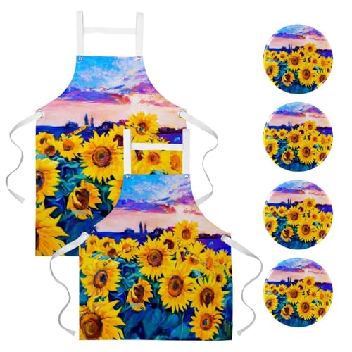 Tablier de cuisine avec 4 broches pour nettoyage et bar lavable