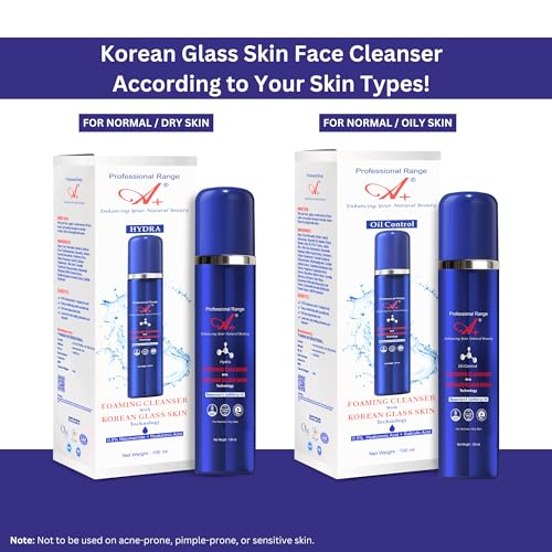 Image of A+ Korean Glass Hydra Foaming Face Cleanser with Rice Water, 0.5% Niacinamide & Hyaluronic Acid | Hydrating, Non‑Comedogenic, Fragrance‑Free Face Wash for Normal & Dry Skin| Men & Women (100 ml)
