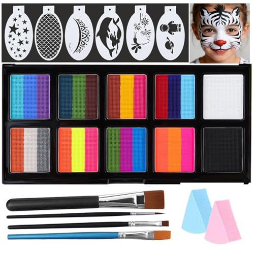 Set di trucchi per bambini, colori del viso per bambini, per trucchi teatrali, carnevale, Halloween, cosplay, viso, body painting, kit per adulti e bambini