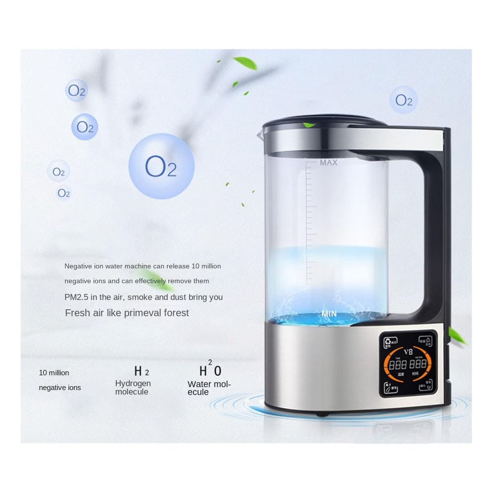 Botella de Agua en HidróGeno de 2L, MáQuina Ionizadora de Agua Alcalina, Filtro de Agua, Generador de Agua de HidróGeno, Enchufe Europeo