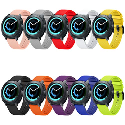 FunBand Gear Sport - Correa de silicona suave de 20 mm para correa universal de 20 mm/Samsung Gear...
