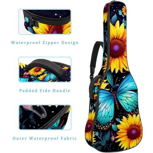 JRHEJTFZ Housse pour guitare acoustique de 1,9 cm d’épaisseur – Imperméable – Durable et élégant – Motif tournesol, papillon et galaxie, Multicolore 5., 42.9×16.9×4.7 in, Motif imprimé tendance - Les Beatles, Paul McCartney, John Lennon, RIngo Starr, George Harrison JRHEJTFZ Housse pour guitare acoustique de 1,9 cm d'épaisseur - Imperméable - Durable et élégant - Motif tournesol, papillon et galaxie, Multicolore 5., 42.9x16.9x4.7 in, Motif imprimé tendance – Image 5