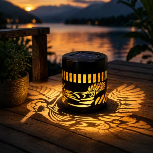 Hummingbird Solar Lantern Fence Lights Outdoor Wall Decor Mount on Post - image 3