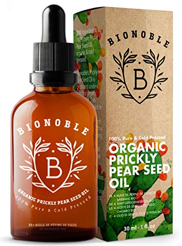 Preisvergleich Produktbild BIONOBLE BIO KAKTUSFEIGENKERNÖL 100% Rein, Natürlich & Kaltgepresst / Glaspipette / Augenkontur, Gesichtsöl Bio / Anti-Aging / Kaktusfeigenöl Bio, Kaktus öl / Organic Prickly Pear Oil (30ml)