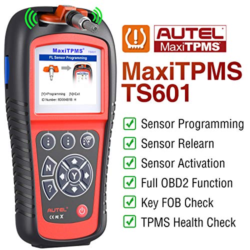 Autel TS601 TPMS Relearn Tool, OBD2 Code Reader with Full TPMS Functions and Full OBDII Functions for TPMS Sensor Check / Relearn / Sensor Programming, Lifetime Update