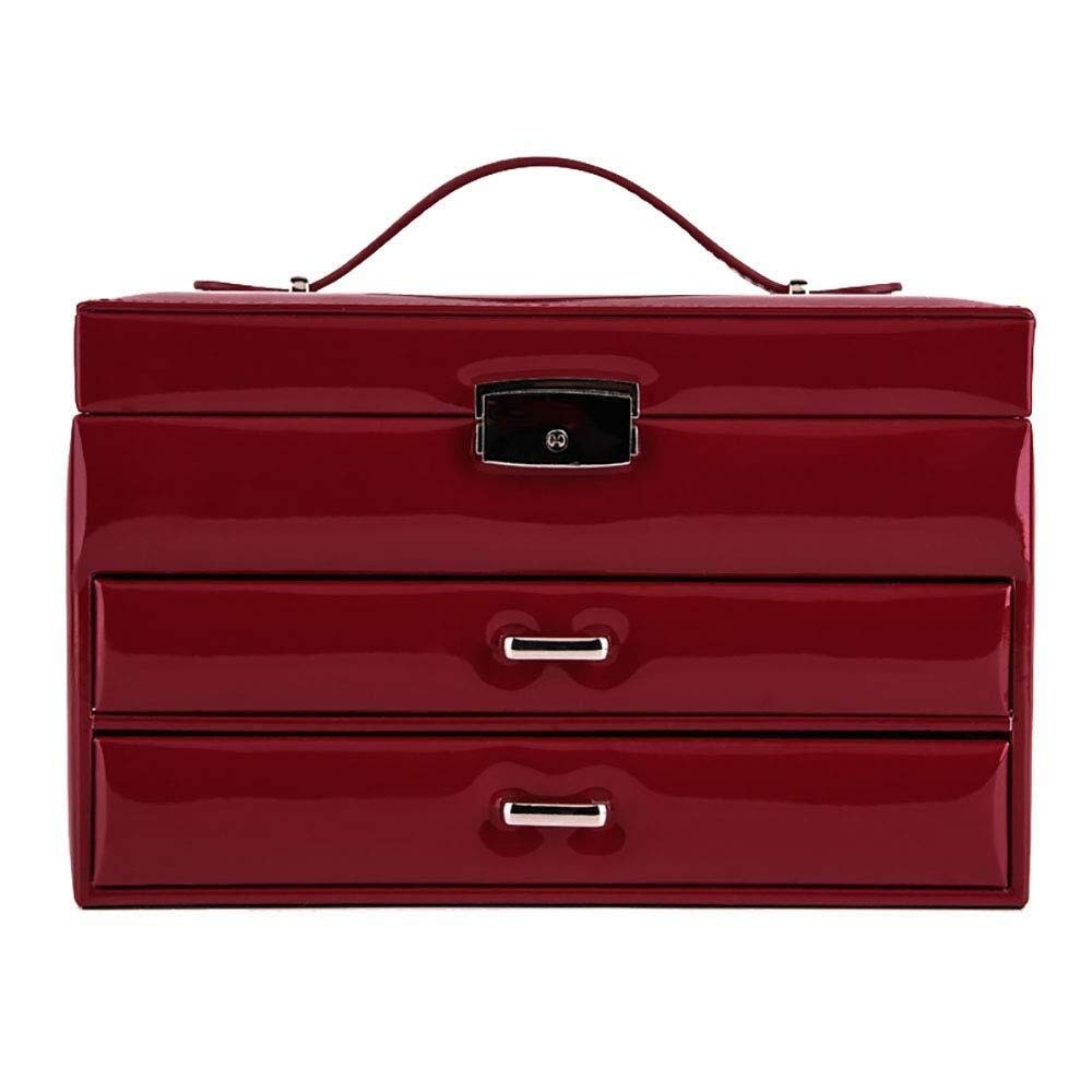 Jewellery Boxes Portable Jewellery Chest 3 Layers Large Capacity Jewelry Display Case with Mirror Versatile Jewellery Organiser Jewelry