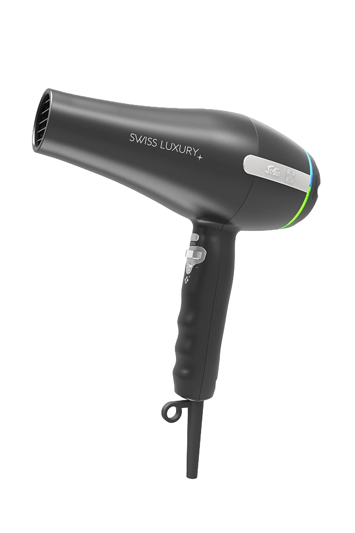Solis Swiss Luxury 3800 Haartrockner Schwarz, professioneller Haartrockner, Schweizer Qualität, Ionenfunktion, 11 Geschwindigkeitseinstellungen, 3 Wärmefunktionen und Kaltlufteinstellung