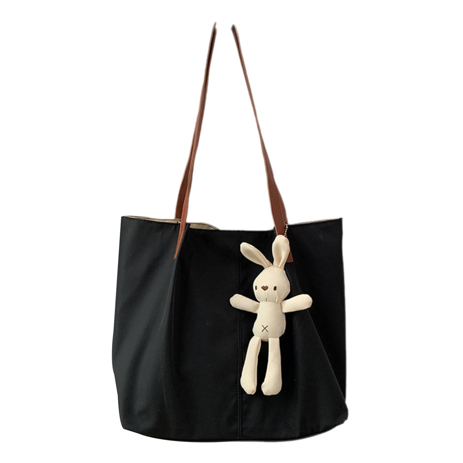 Sac à bandoulière anti-désordre noir en nylon avec compartiments amples - 8