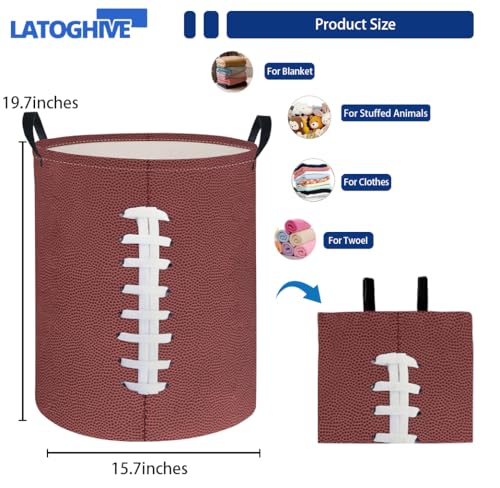 Image of Baby Laundry Hamper kids laundry Basket Waterproof Laundry Bag for Bedroom Clothes Organizer Room Decor(Football)