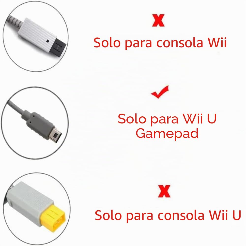 Adaptador de Fuente de Alimentación de CA Compatible para Wii U Gamepad