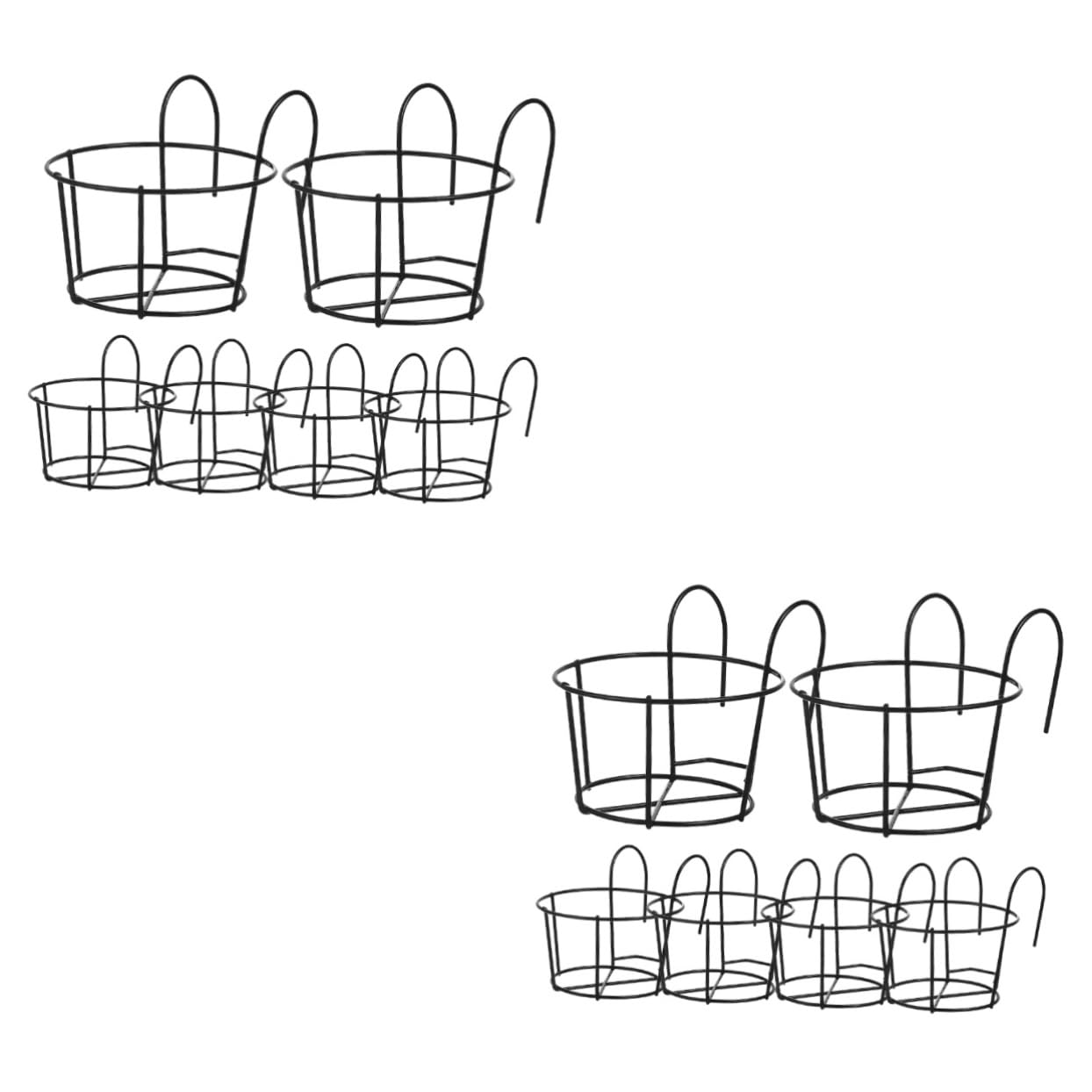 ibasenice 2 Set Supporti Per Fioriere Da Balcone Portavaso Sospeso E Facile Da Installare Adatto Per Vasi Per Ed Esterni 6 Pezzi * 2