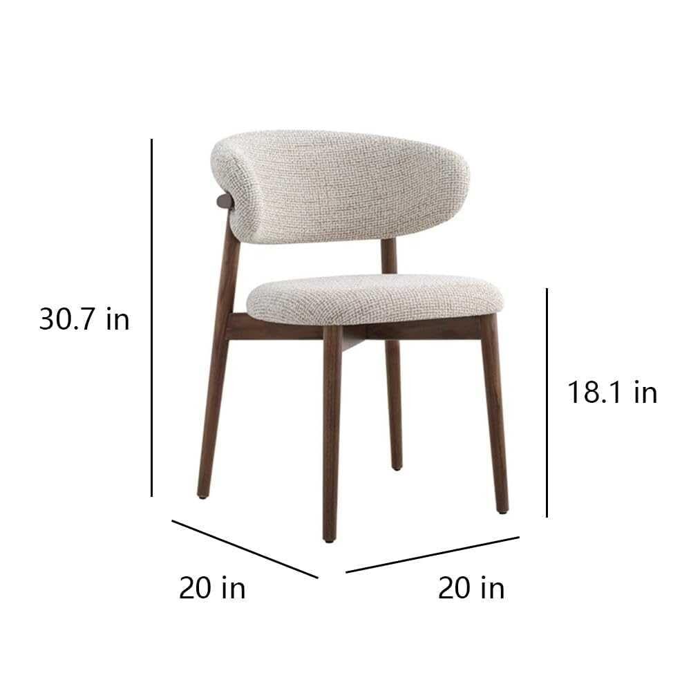 Zestaw 4 skandynawskich krzeseł z litego drewna, z wyściełanymi poduszkami, ergonomiczne, zakrzywione oparcie, nowoczesne, wygodne krzesła do czytania, do jadalni, kuchni, salonu (B4 szt.)