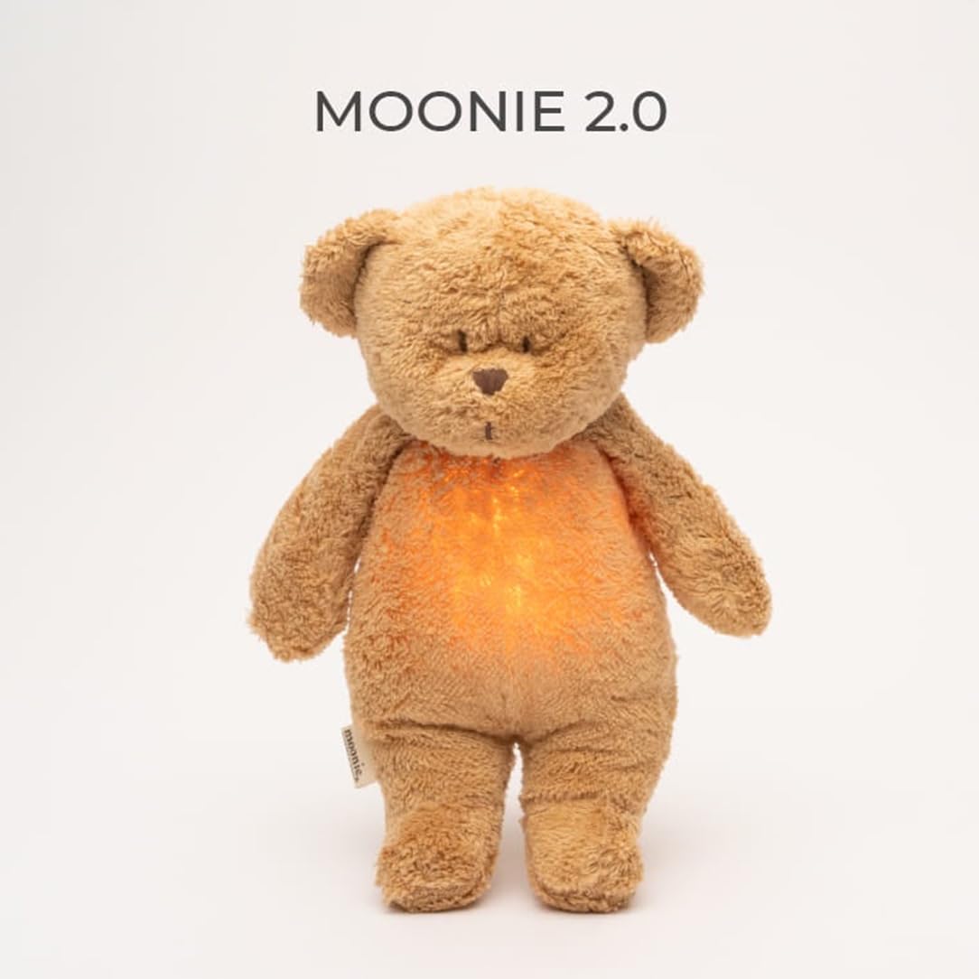 Moonie 2.0 Bio Brummbär mit Nachtlampe - Cappuccino
