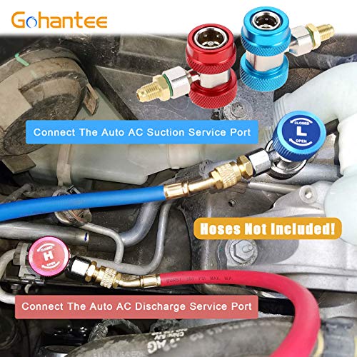 Kit de adaptadores para AC R134A, acoplador rápido ajustable miniatura 6