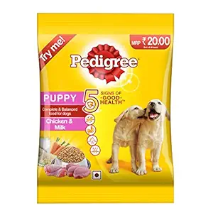 Pedigree Puppy, Dry Dog Food, Chicken and Milk, 6 x 100 g Packs